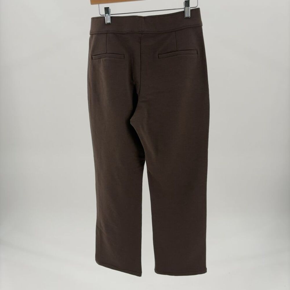 Woolx Brown Merino Wool Blend Stretch Straight- Leg Pants